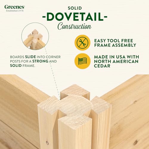 Greenes Fence Premium Cedar Raised Garden Bed, 2' x 4' x 10.5" (3/4" Thick) (2-Pack) - Made in USA with North American Cedar - size: 2' W x 4' L x 10.5" H (2-Pack)
