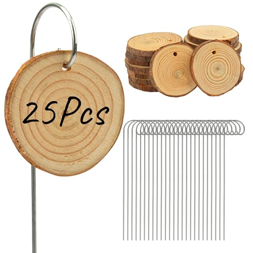 Temlum Wooden Plant Labels for Indoor & Outdoor Plants, 25pcs - color: Wood 25pcs