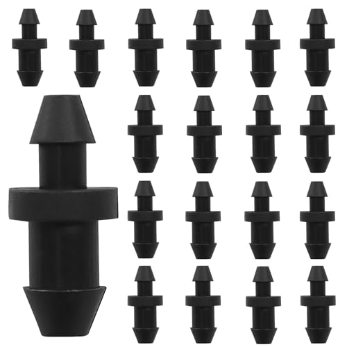 Murtenze 300 Pack Drip Irrigation Plugs, Black Goof Hole Plugs 1/4 Inch, Barbed Tubing End Plug for Home Garden Lawn Systems - size: Plug-300P