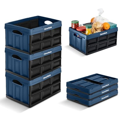 CleverMade Collapsible Storage Bins, 32L 3 Pack, 66 lb Stackable, Ocean - color: Ocean, size: 32l - 3 Pack