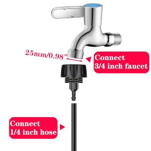QRITY 1Pcs 3/4" to 1/4" Irrigation Adapter, US Standard Faucet Connectors - size: B