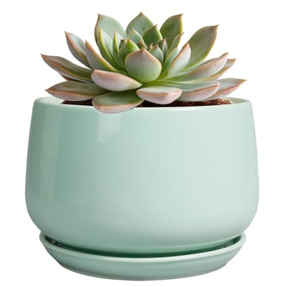 G EPGardening Ceramic Plant Pots, 6 Inch Pot for Plants, Green - color: Mint Green, size: 5 Inch