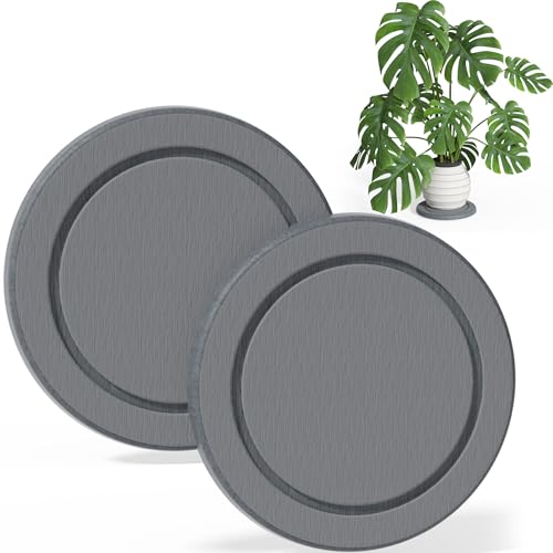 Diatomaceous Earth Plant Saucer, Round Pot Saucers, 2 Pcs 12 Inch - color: 2pcs Grey Large
