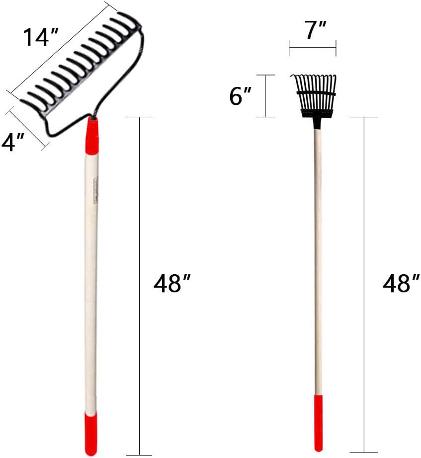 GardenAll Rake Shovel Set 7-Piece Long Handle Garden Tools Set, Include Shovel Rake Hoe,Gardening Tools for Women,Lightweight Ergonomic Wood Handle Yard Work Set