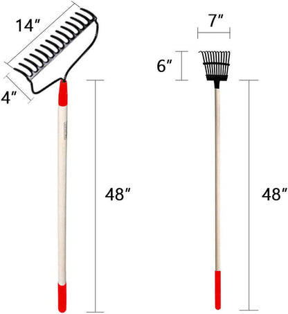 GardenAll Rake Shovel Set 7-Piece Long Handle Garden Tools Set, Include Shovel Rake Hoe,Gardening Tools for Women,Lightweight Ergonomic Wood Handle Yard Work Set
