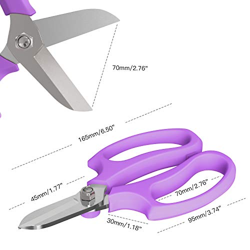 Housolution Flower Scissors, Premium Steel Garden Pruning Shears, Purple - color: Purple, size: 1 Pack
