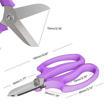 Housolution Flower Scissors, Premium Steel Garden Pruning Shears, Purple - color: Purple, size: 1 Pack