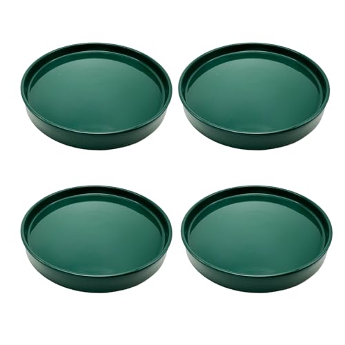 4 Pack Ceramic Plant Saucer Pot Tray 4 Inch, Planter Saucers 4 5 6 7 8 9 10 11 12 13 Inch for Indoors Outdoor, Durable Sturdy Flower Drainage drip Water Tray for Glazed Pots Base ((4.5"/4.1"-Green) - color: Green, size: (4.5"/4.1")-4pack