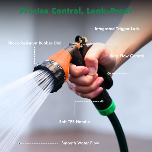 RESTMO Garden Hose Nozzle Heavy Duty, Hose Spray Nozzle for Garden Hose - color: Orange