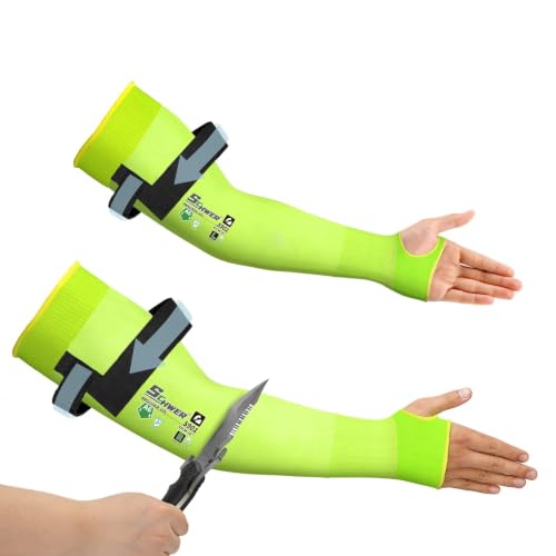 Schwer 18in AIR-SKIN A6 Cut Resistant Arm Sleeves for Gardening, S901 - color: Yellow, size: 18 In-1 Pair