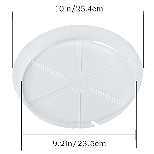 Idyllize 10 Pieces of 10 inch Clear Plastic Plant Saucer Drip Trays for pots (10") - size: 10"