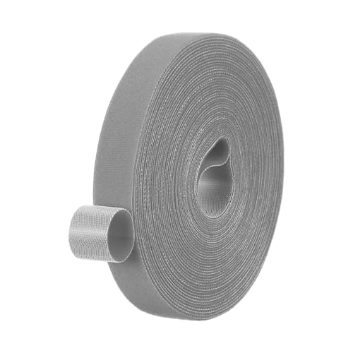PATIKIL 0.8" x33FT Hook and Loop Tape Double-Sided Nylon Strips Gray - color: Gray, size: 0.8"x33FT