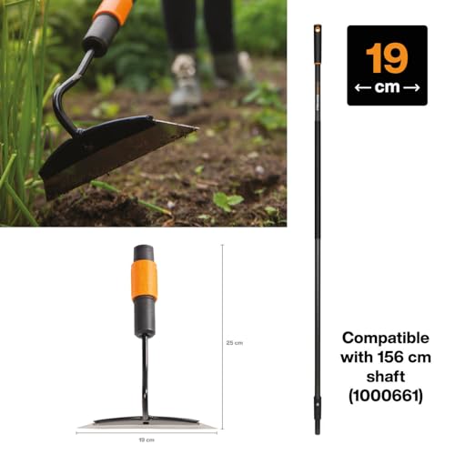Fiskars QuikFit Hoe, Tool Head, Length: 25 cm, Width: 18.5 cm, Steel Head, Black/Orange, 1000677 - style: Hoe