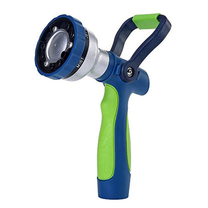GREEN MOUNT New Patent Garden Hose Nozzle, Heavy Duty Water Nozzle, High Pressure Fireman Style Nozzle with Ergonomic Handle for Lawn and Garden Watering - color: Green