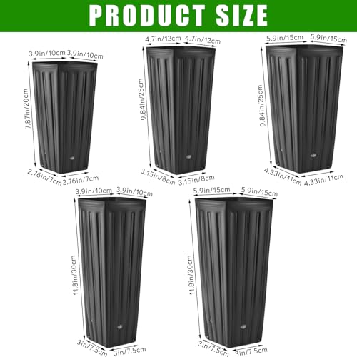Nuenen 100 Pcs Tall Tree Pot, Plastic Deep Nursery Pots, 9.8" H X 4.7" W - size: 9.8" H X 4.7" W