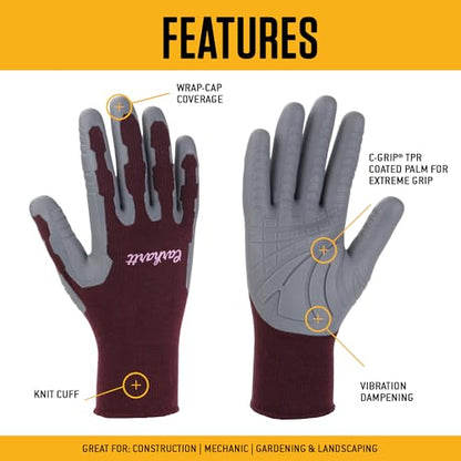 Carhartt Women's C-grip Glove - color: Dusty Plum, size: Medium (Pack of 1)