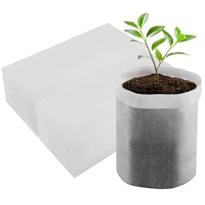 100PCS White Plant Nursery Bags Large, 7.8x10 inches Non-Woven Fabric Seedling Grow Bag, Seed Starting Pots Pouches for Planting Seedling Cutting Clones - color: White, size: 7.8"x10"/Pack of 100