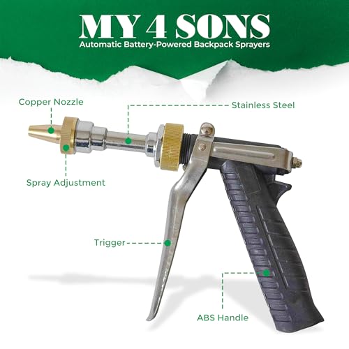 My 4 Sons Stainless Steel Spray Pistol with Hose Adapter