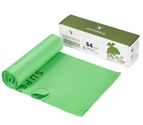SUPERBIO 64 Gallon Compostable Yard Waste Bags - style: 64 gallon,10 count