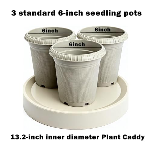 14.8" Plant Caddy with Hidden Wheels,2Pack Light Gray+Gray - color: 14.8 Inch