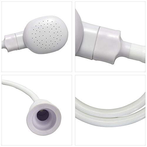 Portable Shampoo Sink Spray Hose, Faucet Attachment with Nozzle for Hair Washing, Baby & Pet Bathing, Vegetable Rinsing, White (White, 5M/16.4FT) - size: 5M/16.4FT