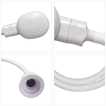Portable Shampoo Sink Spray Hose, Faucet Attachment with Nozzle for Hair Washing, Baby & Pet Bathing, Vegetable Rinsing, White (White, 5M/16.4FT) - size: 5M/16.4FT
