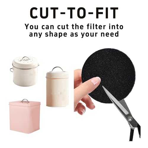 12PCS 6.7” Round Compost Bin Charcoal Filters, 0.4” Thick Activated Carbon Filters for Kitchen Countertop Compost Pail, Home Bucket Filter Replacements
