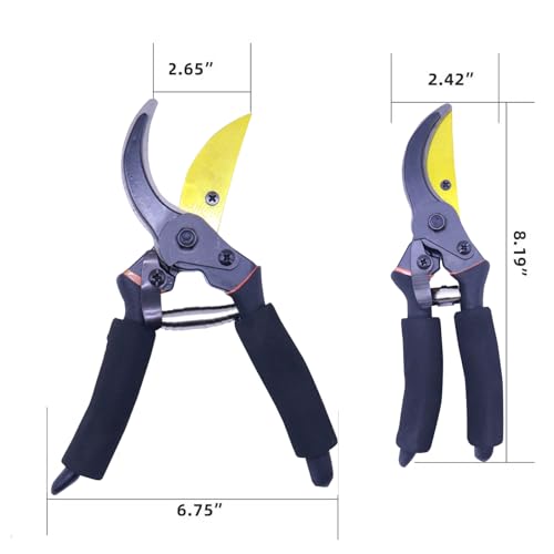 Garden Shears, Sharp Pruners for Gardening with Locking Mechanism, Ideal for Trimming, Harvesting