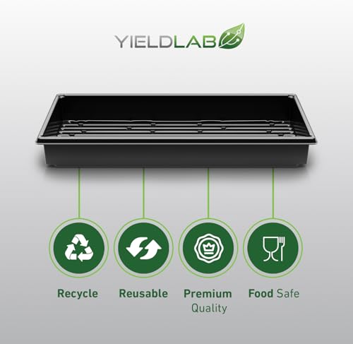 10x20 Inch Black Plastic 100 Pack Plant Propagation Tray No Holes - color: Black, size: 100-Pack