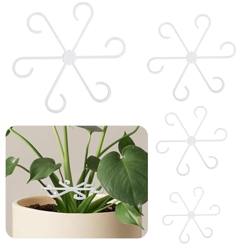 4pcs Plant Stem Holder, Plastic Plant Support Stakes, Climbing Houseplant Stem Supports for Growing Plants Flower Plant Outdoor and Indoor Plant(Transparent) - color: Transparent-4pcs