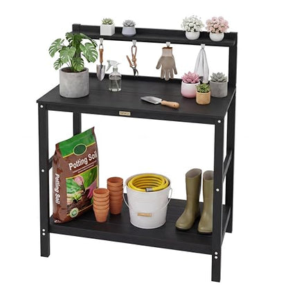 YEFU Potting Table, All-Weather Resistant,Black - color: Black, size: Classic