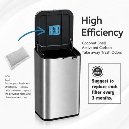 Green Piece Charcoal Air Filters compatible with iTouchless Trash Can 2 Pk - size: Pack of 2