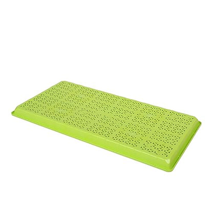 SUNPACK 10" x 20" Heavy Duty Mesh Plastic Seed Starting Tray, Lime Green, 1" - Ensures Water Drainage and Aeration, Perfect for Greenhouses or Indoor Gardening - color: Lime Green