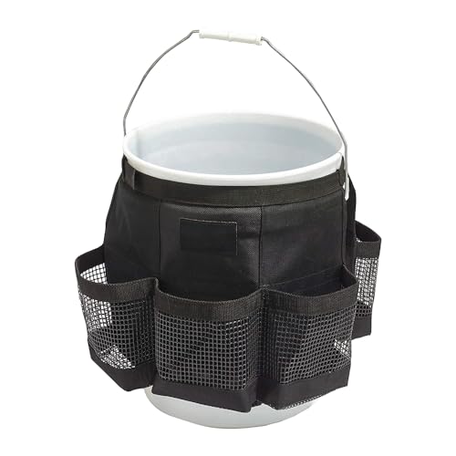 Karlak Fishing Bucket Organizer for 5 Gallon Bucket Ice Fishing Bucket Organizer Tackle Bag with Multi-Pockets for Car Washing, Fishing, Garden