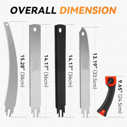 Auto Dynasty Multi Blades HandSaw Set, 6PCS Hardpoint Hand Saw with Cutter Saw Hacksaw Long Blade, Hand Saws For Cutting Wood, Metal, Plastic, Plywood Blade Quick Change Mechanism - style: Multi Blades HandSaw