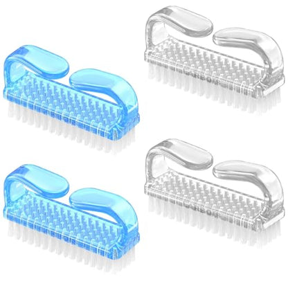 Larbois Handle Grip Nail Brush, Hand Fingernail Brush Cleaner Scrubbing Kit Pedicure for Toes and Nails Men Women (4 Pack) (Color-7) - color: Color-7