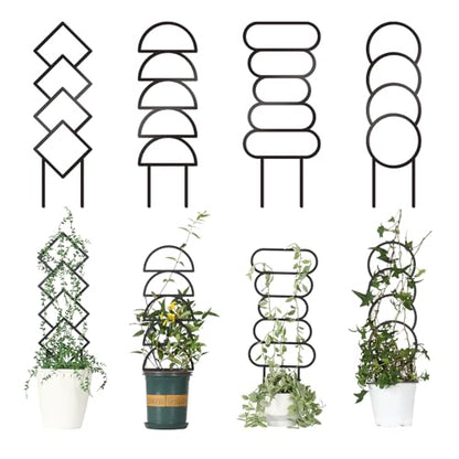 4 Pcs Plant Trellis Indoor Black Small Trellis for Potted Plants - style: Style 2