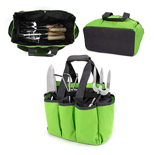WORKPRO Garden Tool Bag, 8 Pockets Gardening Bag - color: Green