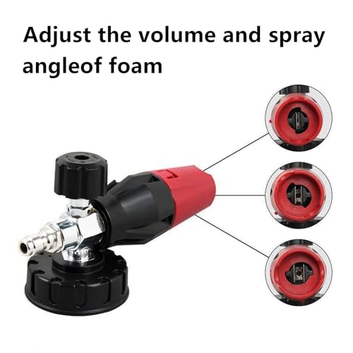 Sooprinse Foam Cannon Kit with Pressure Washer Short Gun, 1 L Snow Foam Lance with 1/4 Inch Quick Connector, Foam Blaster with Pressure Washer Gun,4000 PSI, Black - color: Black+Red
