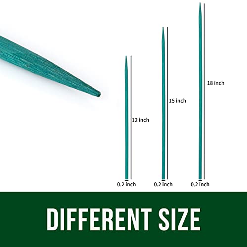 Garsum Green Bamboo Sticks Garden Wood Plant Stakes,Floral Plant Support Wooden,Wooden Sign Posting Garden Sticks,17 Inches 25 Pack - color: 17 inch-plant stakes