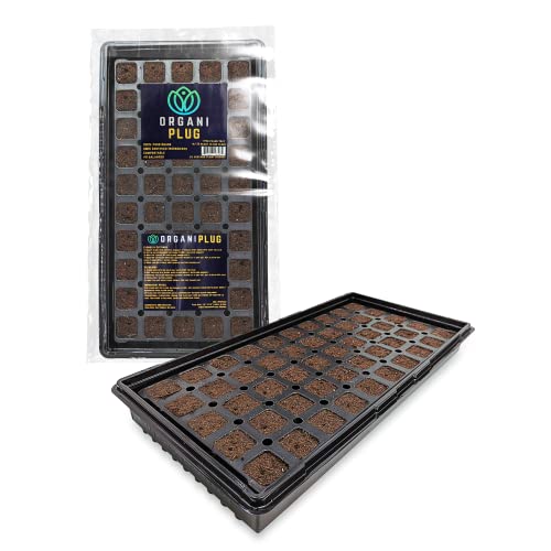 VPS OrganiPlug Hydroponic Seed Starter Plugs, 50 pcs in 1 Prefilled Tray, Rapid Root Planting Pods for Seedling, Clone, Cutting, Promotes Plant, Flower, Vegetable Growth w/Organic Soil Ingredients - size: 50 Pre-Filled Tray