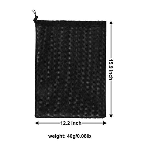 Pond Pump Mesh Bag 2 Packs 12.2"x 15.9" Pump Barrier Bag with Drawstring, Black Swimming Pool Bags for Pond Biofilters, Aquarium Filtration (12.2"x 15.9")