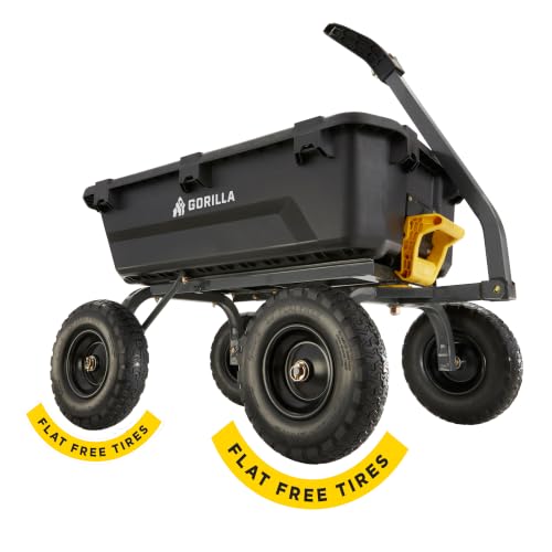 Gorilla Carts Dump Garden Cart, 7 Cu Ft,1200 lb Capacity, No-Flat Tires - size: 7-Cubic Feet