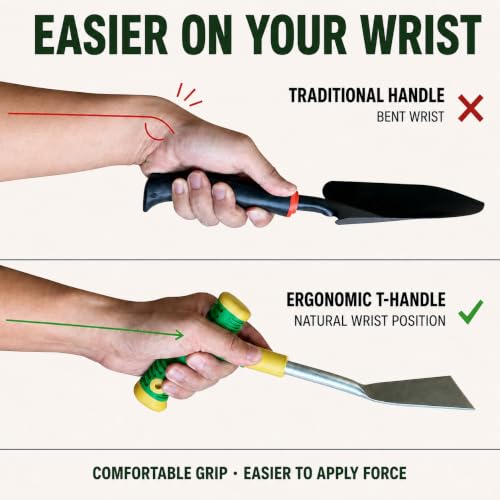 Wrist-Friendly T-Handle Garden Digging Spade Trowel Shovel Weeder Tool 1''