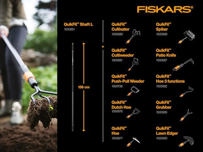 Fiskars QuikFit Hoe, Tool Head, Length: 25 cm, Width: 18.5 cm, Steel Head, Black/Orange, 1000677 - style: Hoe