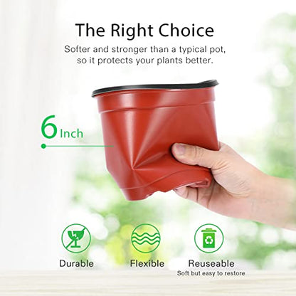 VIVOSUN 50 Pcs 6 in Plastic Plant Nursery Pots, Seed Starting Pots - size: 6 inch