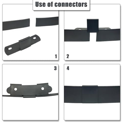 2" x 40' Plastic Landscape Edging Border Black, 40 Spikes
