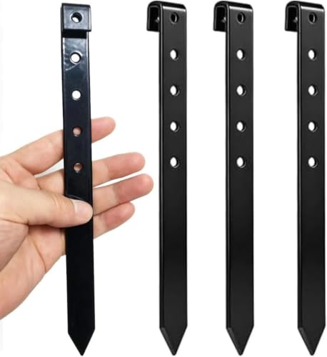 30 Pack Metal Landscape Edging Stakes, 10 Inch Garden Metal Stakes,Garden Anchoring Spikes for Yard, Edgings Lawn, Fence Barrier(Black)