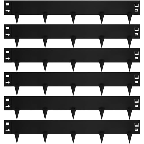 6 Pack Metal Edging for Landscaping, 41" L × 9" H Garden Edging - color: Black, size: 9.4 Inch