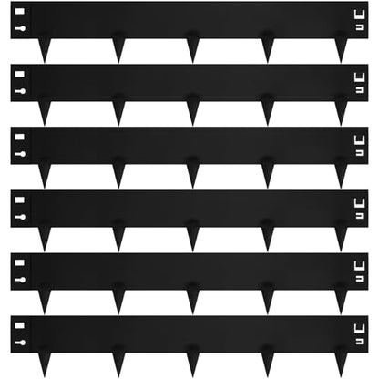 6 Pack Metal Edging for Landscaping, 41" L × 9" H Garden Edging - color: Black, size: 9.4 Inch